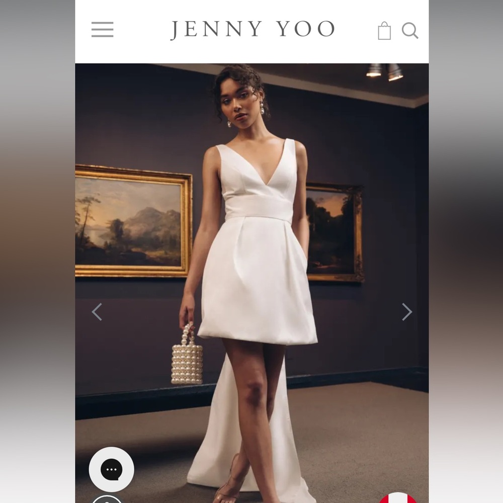 Jenny Yoo Ivory Mini Ballgown with Train